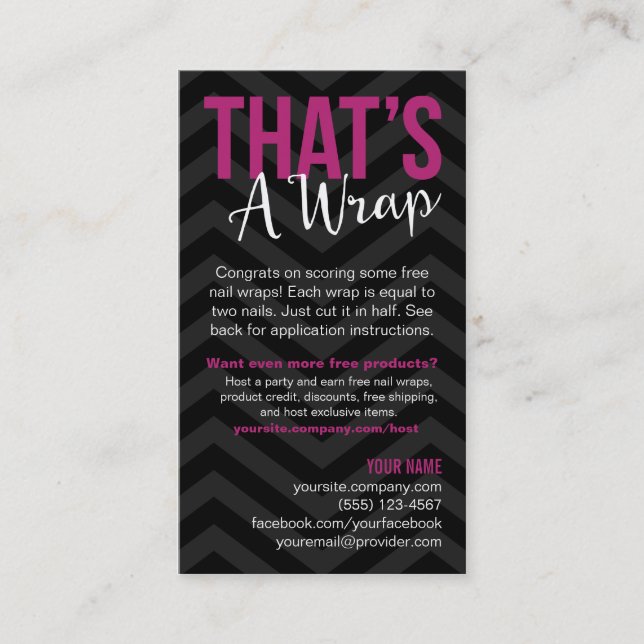 Cartões de visitas das instruções da aplicação (Frente)