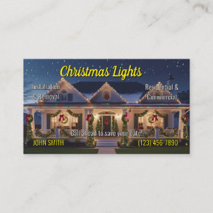 Cartões de visitas das Luzes de Natal