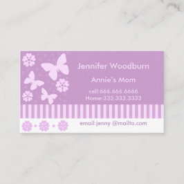 Cartões de visitas das mamães - flores de