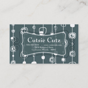 cartões de visitas de 1950 com círculo retrô quadr