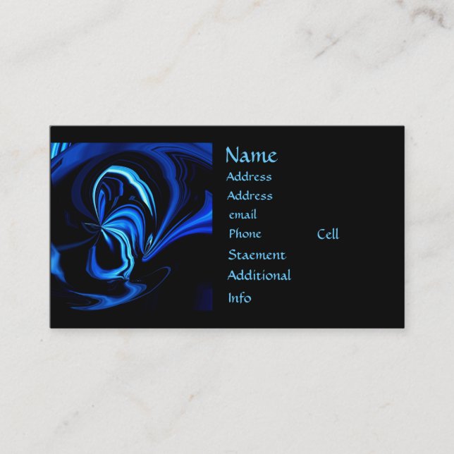 Cartões de visitas de Abstrato de borboleta azul (Frente)