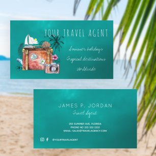 Cartões de visitas de agentes viagem de férias d