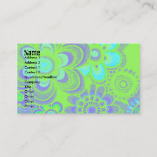 CARTÕES DE VISITAS DE ALIMENTAÇÃO DE FLORES AZUL E