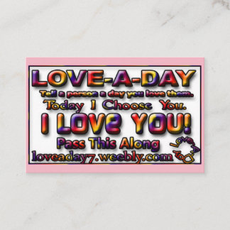 Cartões de visitas de Amor a Dia