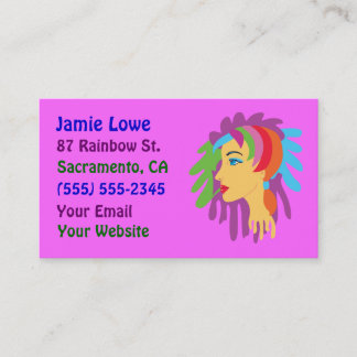 Cartões de visitas de Arte Rainbow Hair Girl