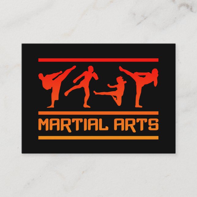 Cartões de visitas de Artes Marciais - personalize (Frente)