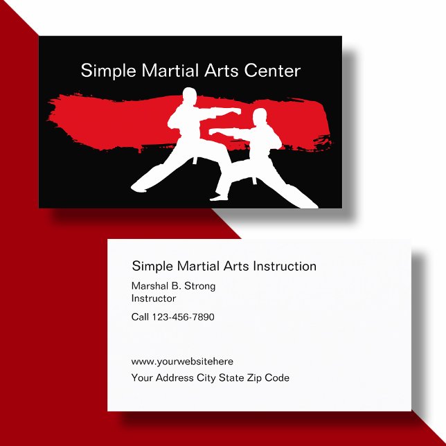 Cartões de visitas de artes marciais simples (Criador carregado)