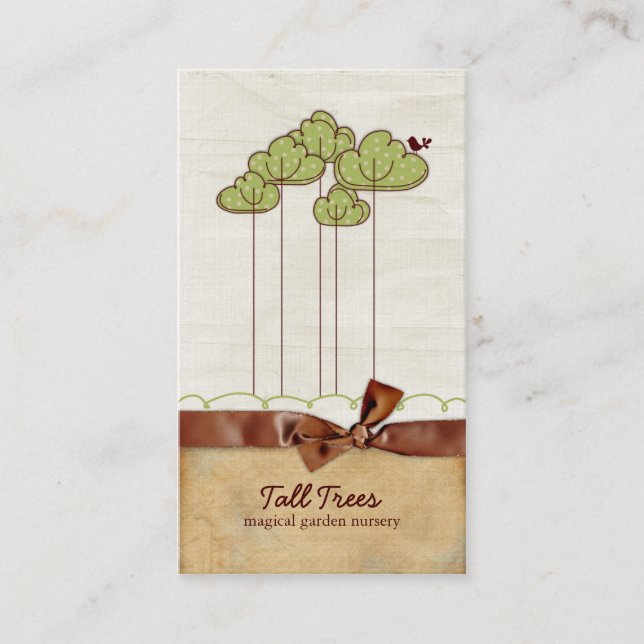 Cartões de visitas de árvores altas (Frente)