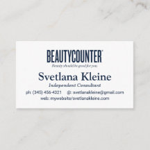 Cartões de visitas De Beautycounter, Os Cartões Nu
