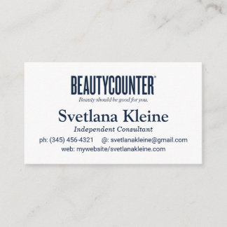 Cartões de visitas De Beautycounter, Os Cartões Nu