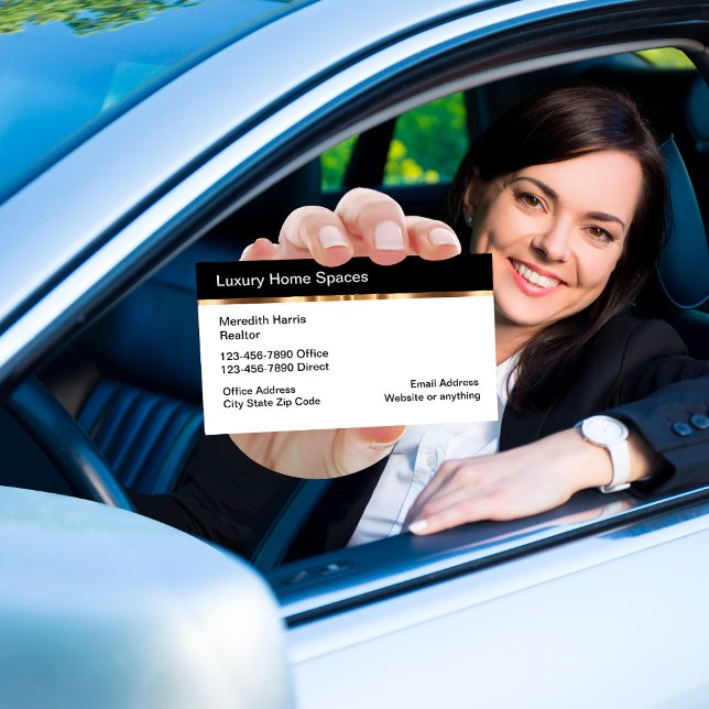 Cartões de visitas de canto redondo Classy Real Es (Criador carregado)