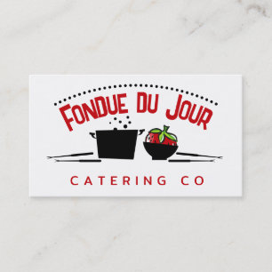 Cartões de visitas de catering de pote de fondue p