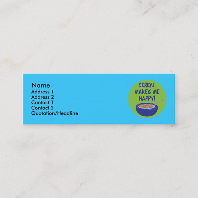 Cartões de visitas de cereais (Frente)