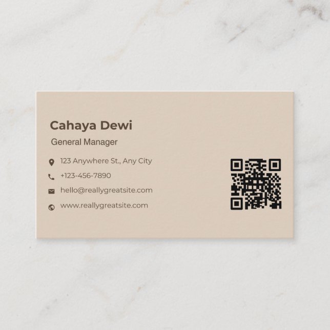 cartões de visitas de código Qr rosa (Frente)