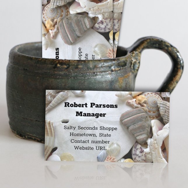 Cartões de visitas de concha de areia (Criador carregado)