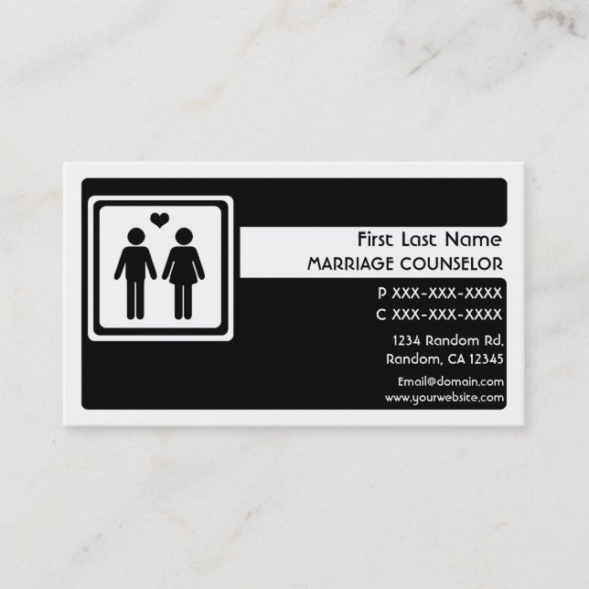 Cartões de visitas de conselheiro para casamento b (Frente)