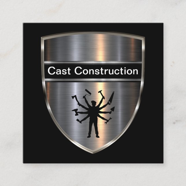 Cartões de visitas de Construção Única em Negrito (Frente)