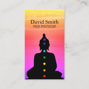 Cartões de visitas de cores Chakra brilhantes e co
