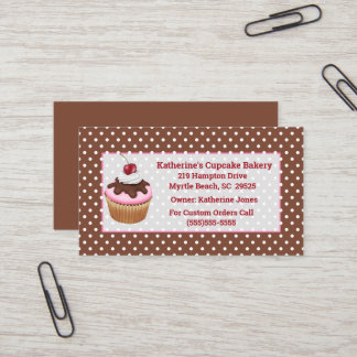 Cartões de visitas de cupcake