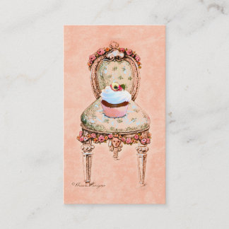 Cartões de visitas de Cupcake e de Cadeira Vitoria