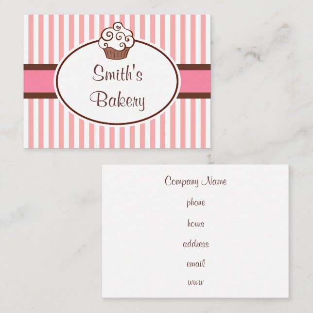 Cartões de visitas de Cupcake personalizados (Frente/Verso)