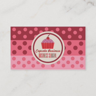 Cartões de visitas de cupcake rosa personalizáveis