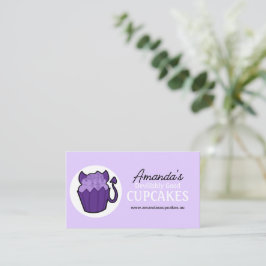 Cartões de visitas de Cupcake Roxo Personalizáveis