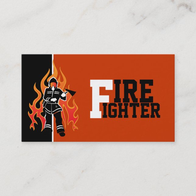 Cartões de visitas de detecção de incêndios/bombei (Frente)