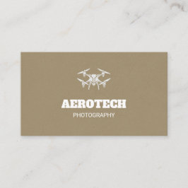 Cartões de visitas de drone Elegante Brown Silver