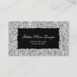 Cartões de visitas de Elegância Silver Glitter