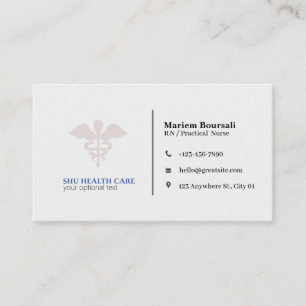 cartões de visitas de enfermeiro