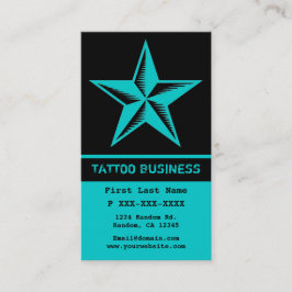 Cartões de visitas de estrelas da tatuagem preta a