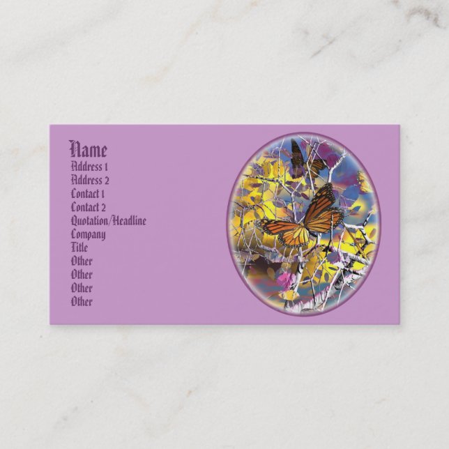 cartões de visitas de fantasia de borboleta dragon (Frente)