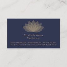 Cartões de visitas de Flor Simples de Lotus Azul e