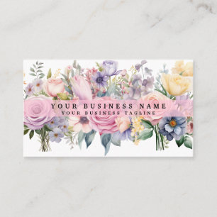 Cartões de visitas de Flores Coloridas Elegantes P