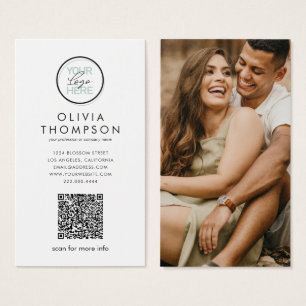 Cartões de visitas de fotos do logotipo de códig