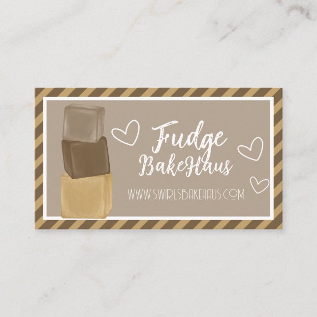 Cartões de visitas de Fudge personalizáveis (Frente)