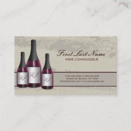 Cartões de visitas de garrafa de vinho tinto perso
