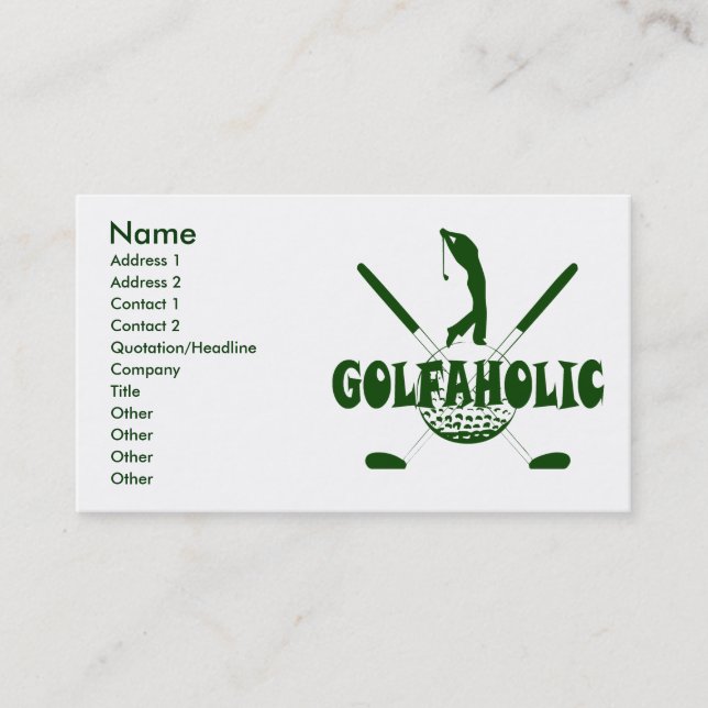 CARTÕES DE VISITAS DE GOLFAHOLIC (Frente)