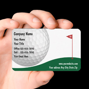 Cartões de visitas de golfe