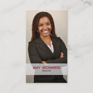 Cartões de visitas de imobiliário Classy Red Photo