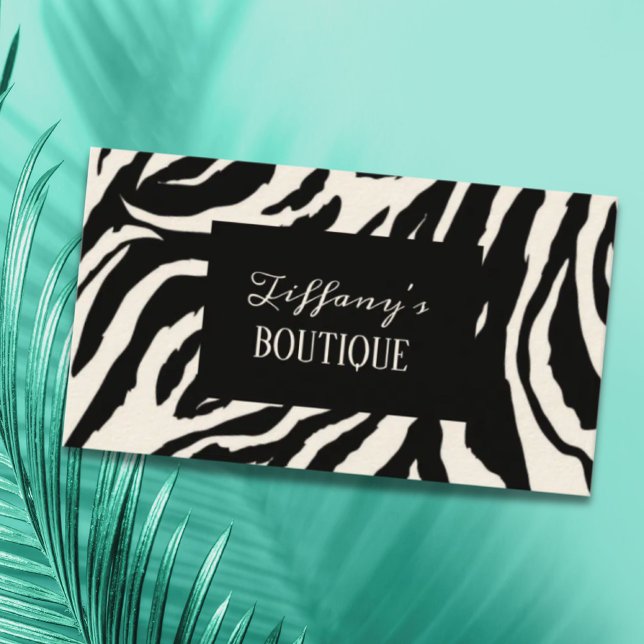 cartões de visitas de impressão de uma cinta-branc (modern chic girly Zebra print Business Cards)