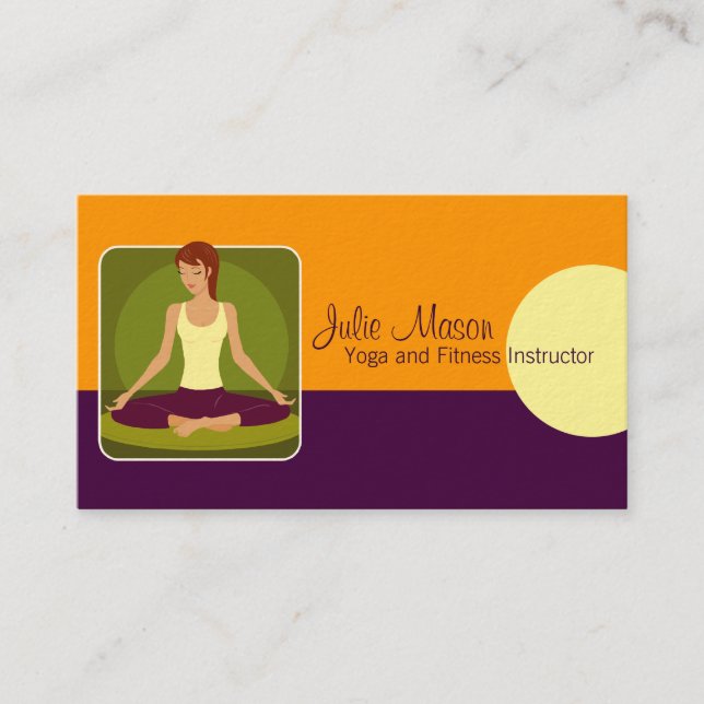 Cartões de visitas de instrutor Yoga (Frente)