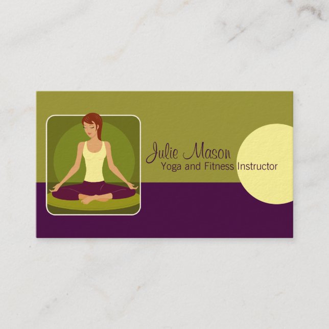 Cartões de visitas de instrutor Yoga (Frente)