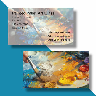 Cartões de visitas de instrutores da Artsy Art Cla