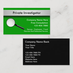 Cartões de visitas de Investigador Privados