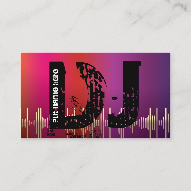 Cartões de visitas de jóquei em disco DJ (Frente)