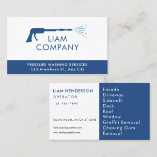 Cartões de visitas de lavagem por pressão