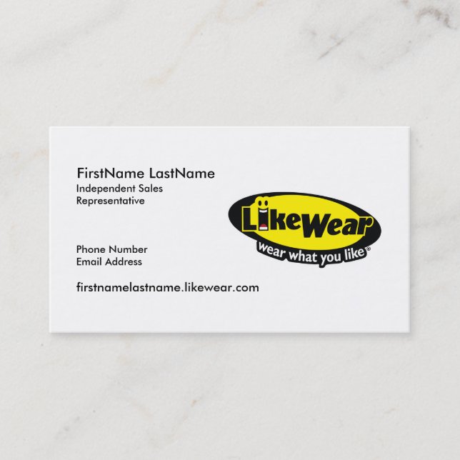 Cartões de visitas de LikeWear (Frente)