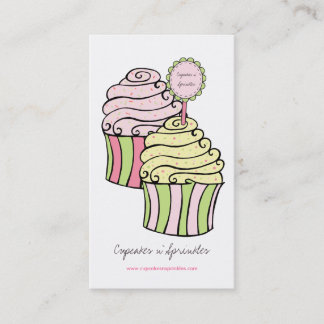 Cartões de visitas de Limão e Cupcakes cor-de-rosa